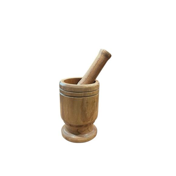 Culinary Corner Wood Mortar & Pestle Grinder Spice Herb Garlic Crusher Grinding - Picture 2 of 8